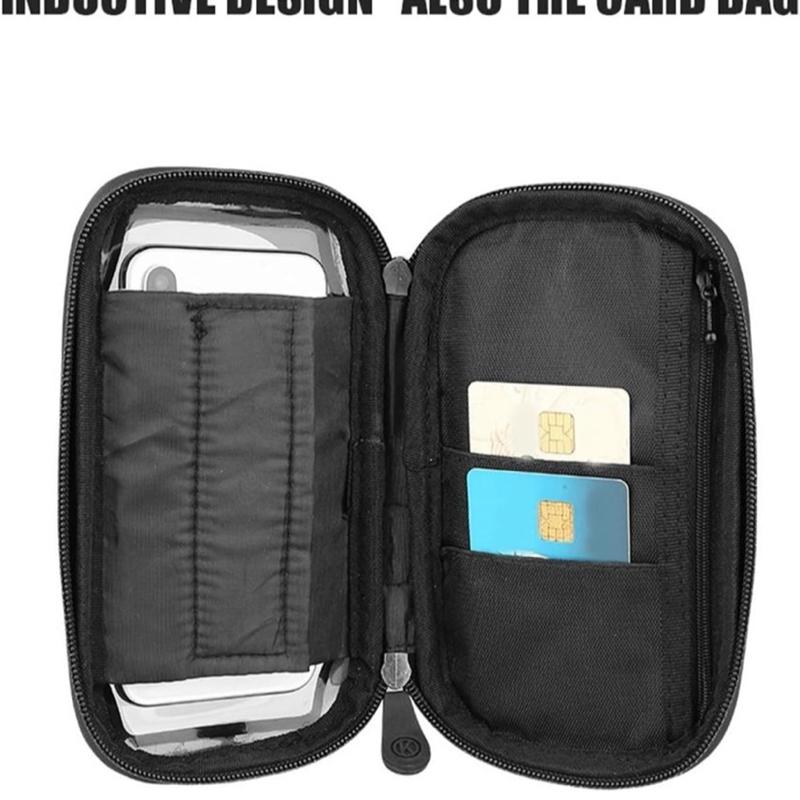 Waterproof Bike Phone Holder – 6.4" Adjustable Handlebar Mount (Red &amp; Black)