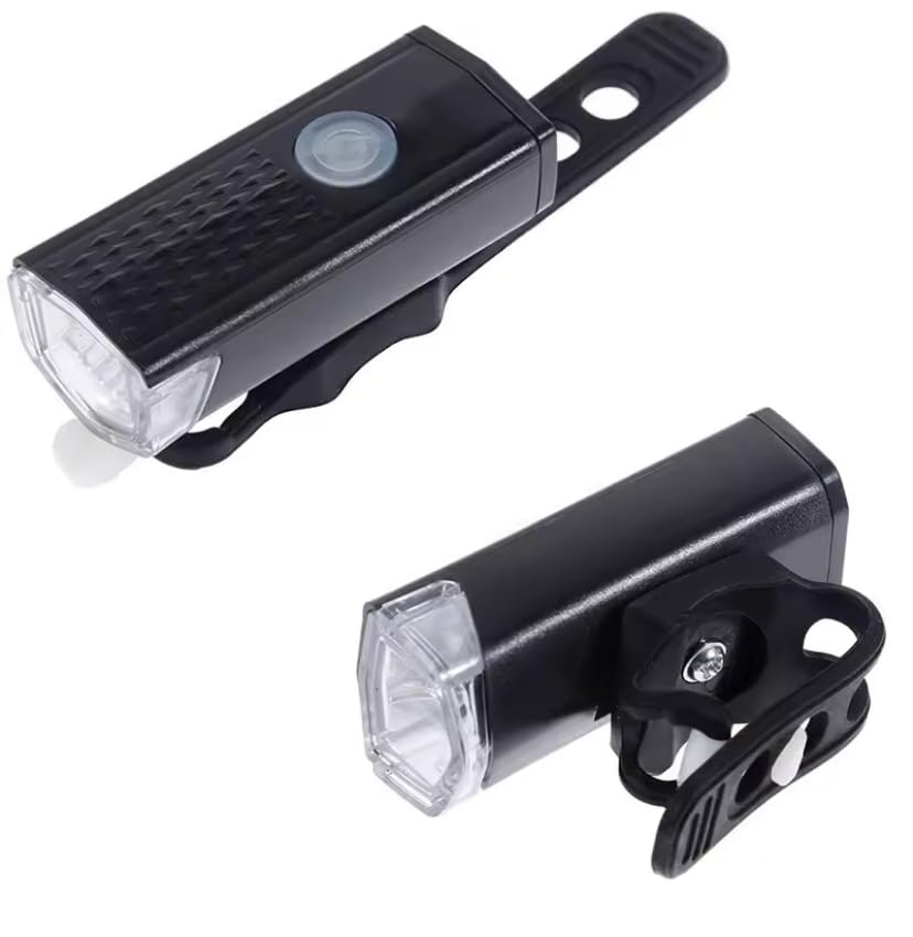 Bike Light Set USB Rechargeable – Waterproof LED Front Headlight & Rear Red Taillight, 3 Modes Cycling Safety Lights