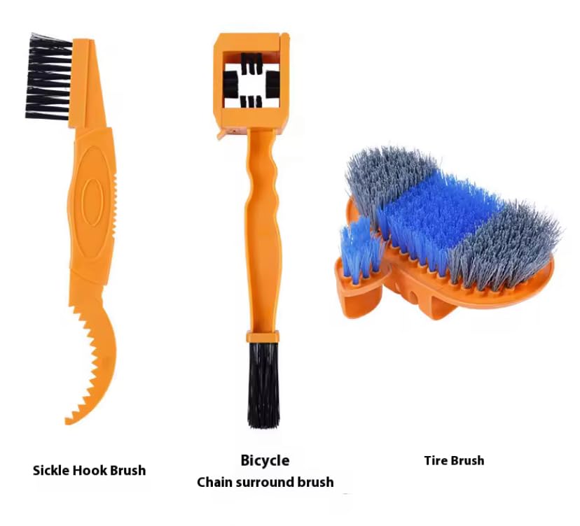 8-Piece Bicycle Cleaning Kit – Chain Scrubber &amp; Brush Set with Microfiber Mitt