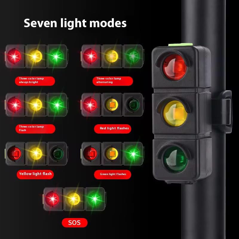 USB Rechargeable Traffic Signal Bicycle Tail Light – 7 Modes Waterproof LED