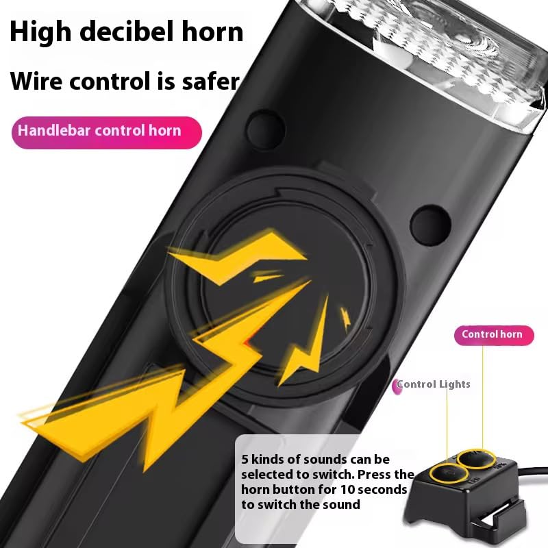 3-in-1 USB Rechargeable Bike Light with LCD Speedometer &amp; Horn – Front &amp; Rear Safety Set