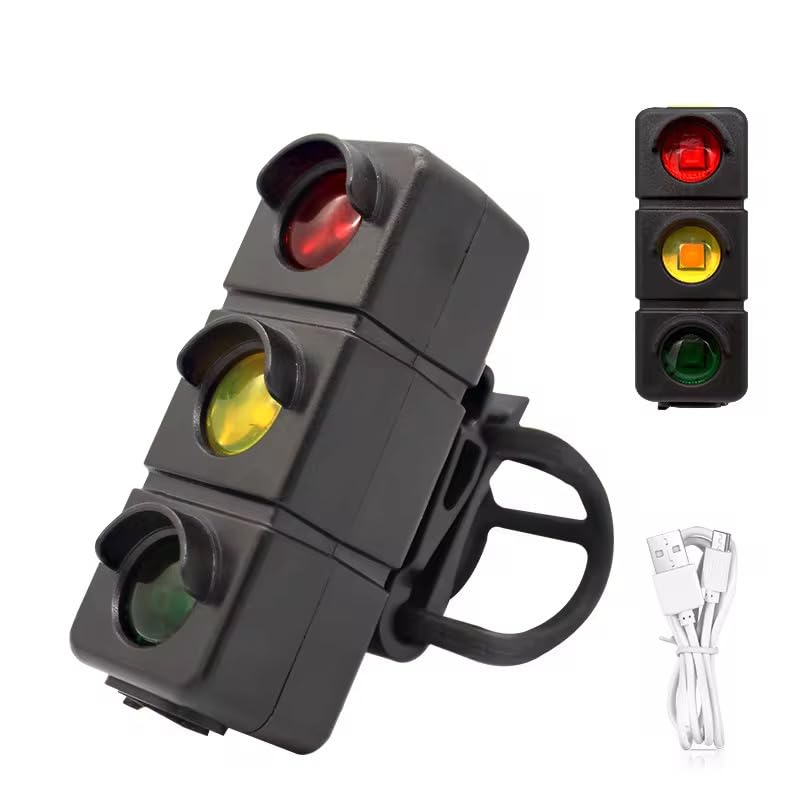 USB Rechargeable Traffic Signal Bicycle Tail Light – 7 Modes Waterproof LED