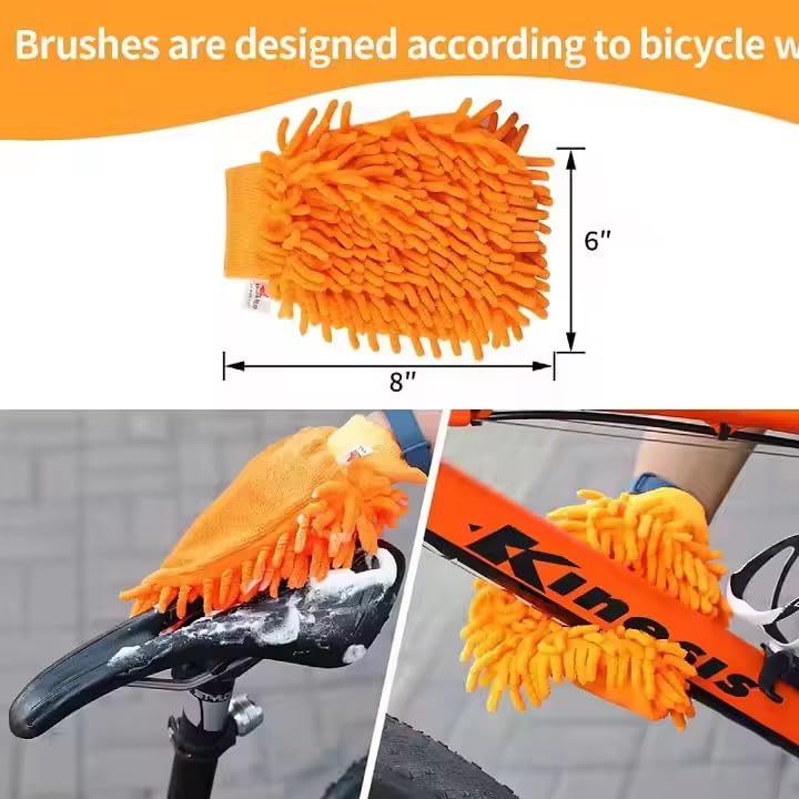 8-Piece Bicycle Cleaning Kit – Chain Scrubber &amp; Brush Set with Microfiber Mitt