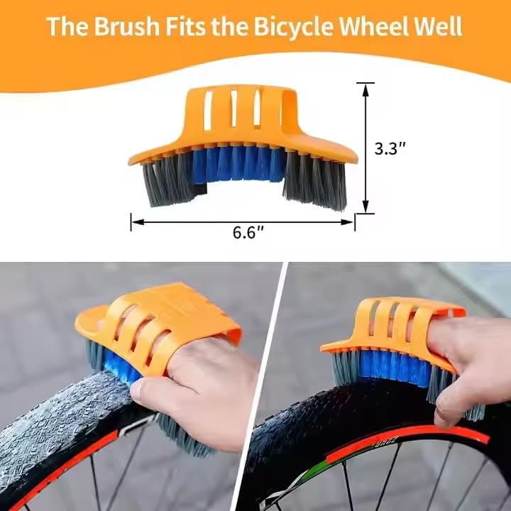 8-Piece Bicycle Cleaning Kit – Chain Scrubber &amp; Brush Set with Microfiber Mitt