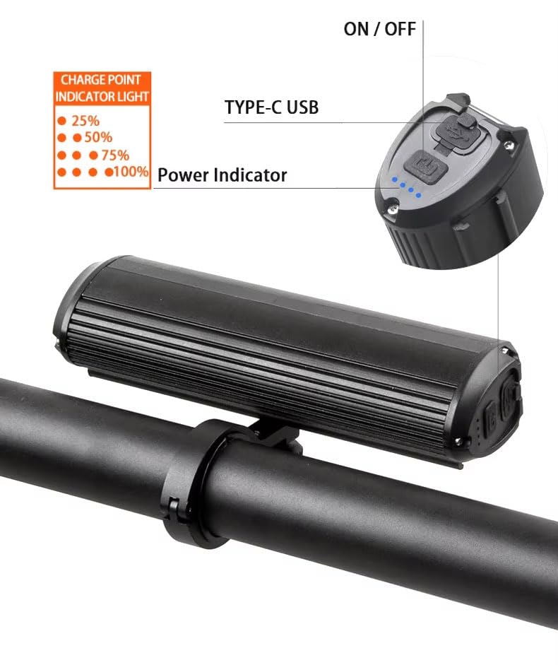 Road Bike Light Set – 2600 Lumen USB Rechargeable Front and Rear Lights