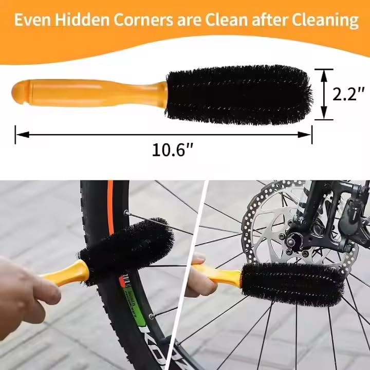 8-Piece Bicycle Cleaning Kit – Chain Scrubber &amp; Brush Set with Microfiber Mitt